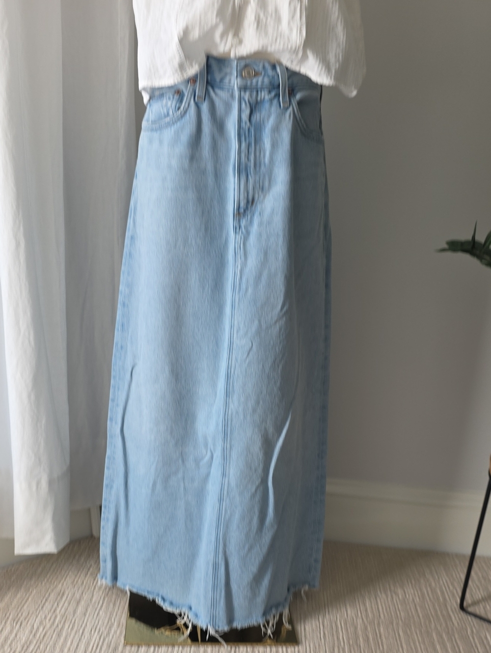 Agolde Light Blue Denim Skirt